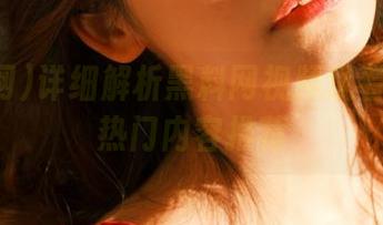 详细解析黑料网视频观看技巧及热门内容推荐